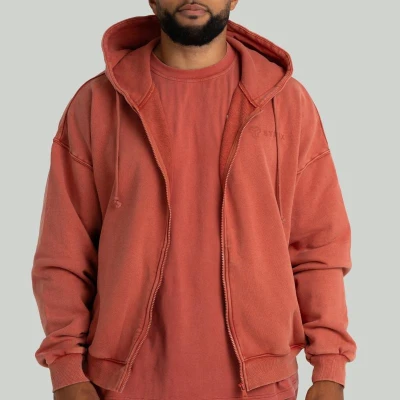 GymBeam STRIX Mikina Zip Washed Terra