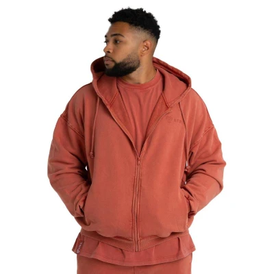 GymBeam STRIX Mikina Zip Washed Terra