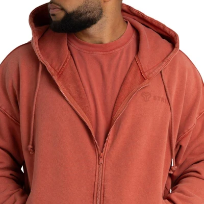 GymBeam STRIX Mikina Zip Washed Terra