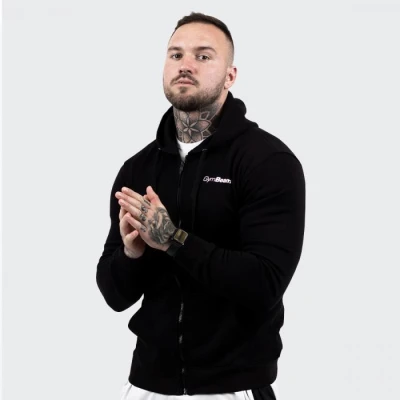 GymBeam Mikina Zipper Hoodie Black GymBeam Mikina Zipper Hoodie Black