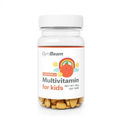 GymBeam Multivitamín, tablety na cucání pro děti 120 tab. GymBeam Multivitamín, tablety na cucání pro děti 120 tab.