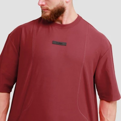 GymBeam Unstoppable Red pánské oversized tričko