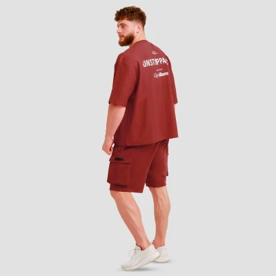 GymBeam Unstoppable Red pánské oversized tričko