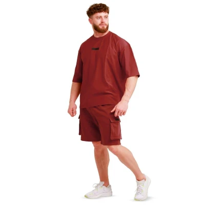 GymBeam Unstoppable Red pánské oversized tričko