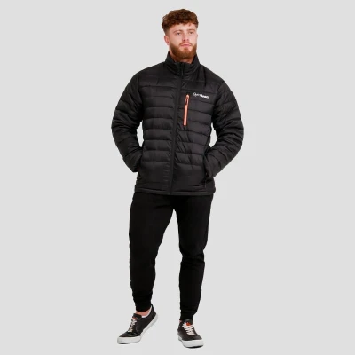 GymBeam Pánská bunda Puffer Black/Orange