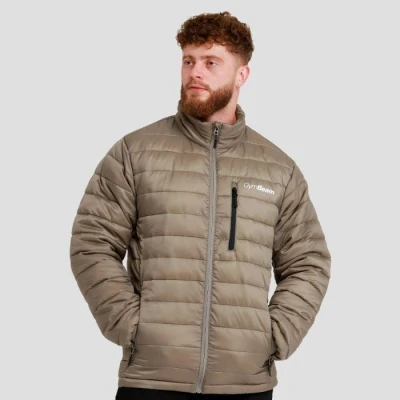 GymBeam Pánská bunda Puffer Vetiver/Black