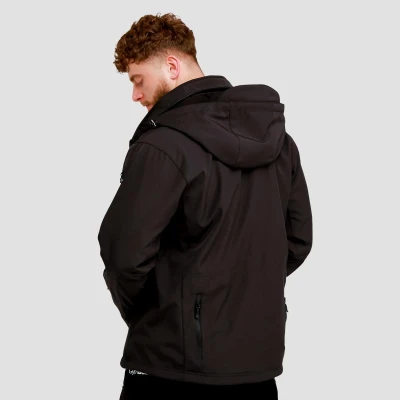 GymBeam Pánská bunda Softshell Black POUZE L (VÝPRODEJ)