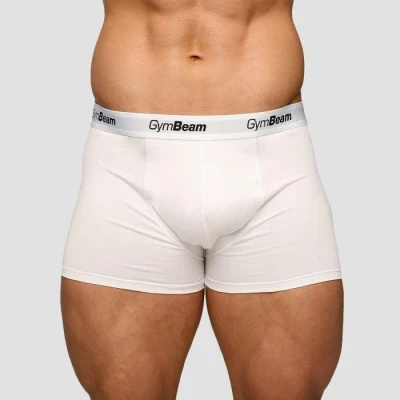 GymBeam Pánské boxerky Essentials 3Pack White POUZE XXL (VÝPRODEJ)