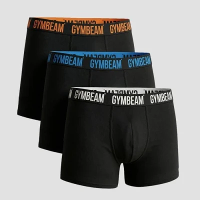 GymBeam Pánské boxerky FIT 3Pack Black GymBeam Pánské boxerky FIT 3Pack Black