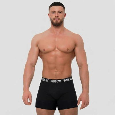 GymBeam Pánské boxerky FIT 3Pack Black