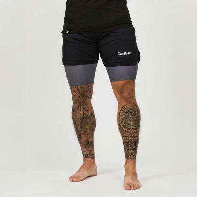 GymBeam Pánské Šortky 2in1 Black Grey