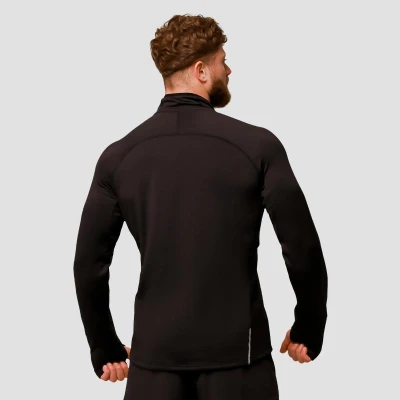 GymBeam Pulse Black pánská běžecká mikina 1/2 zip
