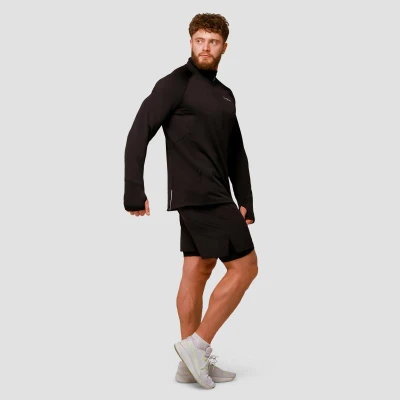 GymBeam Pulse Black pánská běžecká mikina 1/2 zip