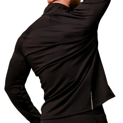 GymBeam Pulse Black pánská běžecká mikina 1/2 zip