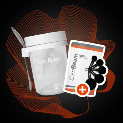 GymBeam Snídaňová sklenice White 350 ml