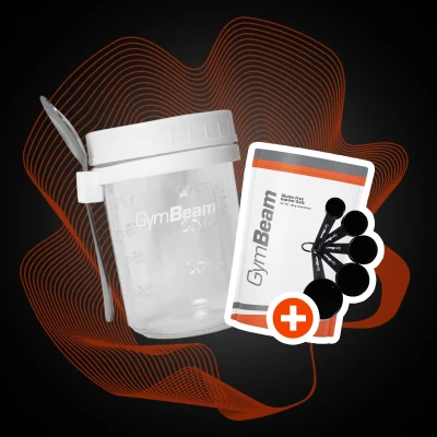 GymBeam Snídaňová sklenice White 350 ml