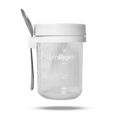 GymBeam Snídaňová sklenice White 350 ml