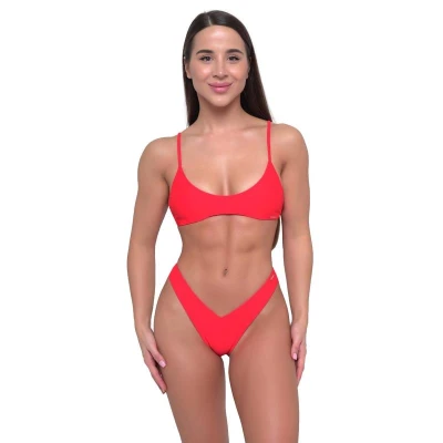 GymBeam Hawaii Red dámský spodní díl plavek