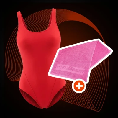 GymBeam Sportovní jednodílné plavky Red