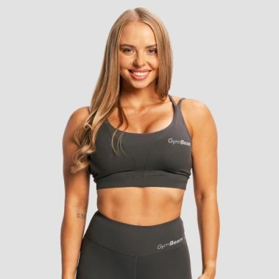 GymBeam Sportovní podprsenka BEAT Charcoal