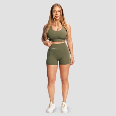 GymBeam Sportovní podprsenka Combat Olive Grey