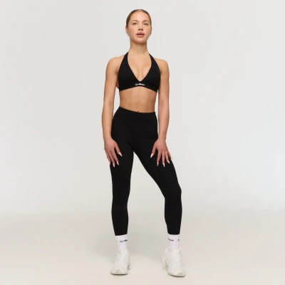GymBeam Sportovní podprsenka Halter Fierce Black