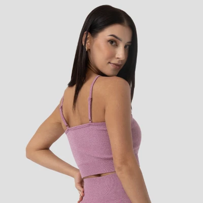 GymBeam Sportovní podprsenka Halter FLO Violet
