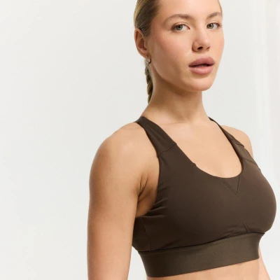 GymBeam Sportovní podprsenka Limitless Espresso