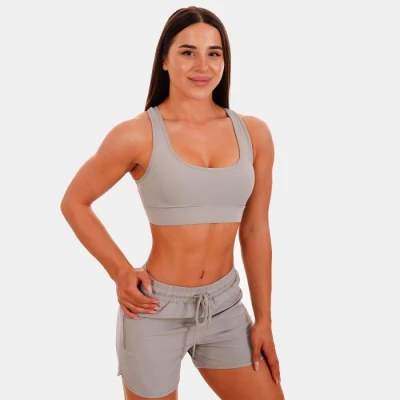 GymBeam Sportovní podprsenka Mesh Panel grey