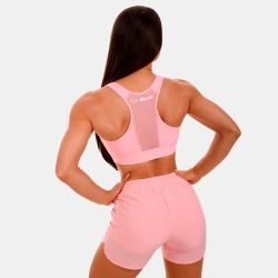 GymBeam Sportovní podprsenka Mesh Panel pink