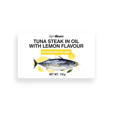 GymBeam Steak z tuňáka v oleji s citrónovou příchutí 110 g