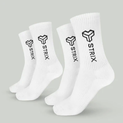 STRIX Essential Crew Socks 2Pack White STRIX Essential Crew Socks 2Pack White