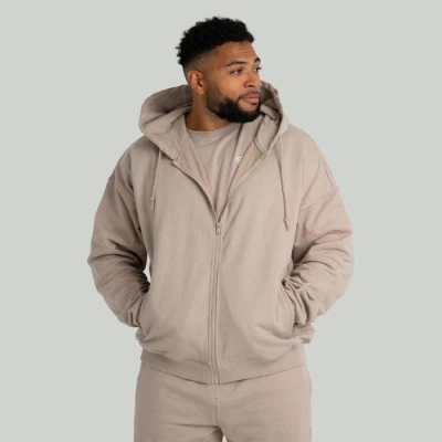GymBeam STRIX Mikina Zip Taupe GymBeam STRIX Mikina Zip Taupe
