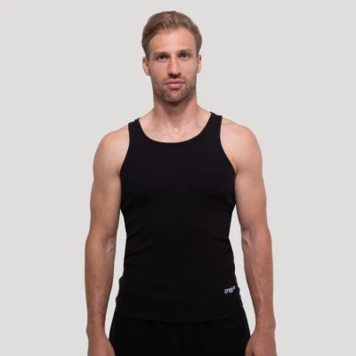 GymBeam Persistence Ribbed Black pánské tílko