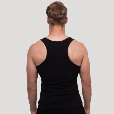 GymBeam Persistence Ribbed Black pánské tílko