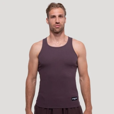 GymBeam Persistence Ribbed Brown pánské žebrované tílko