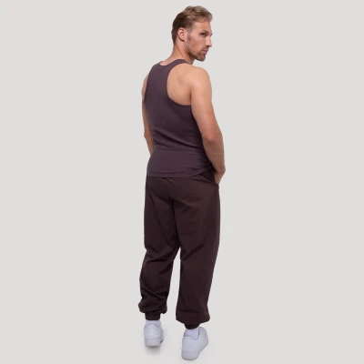 GymBeam Persistence Ribbed Brown pánské žebrované tílko