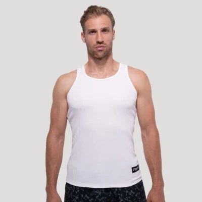 GymBeam Persistence Ribbed White pánské tílko