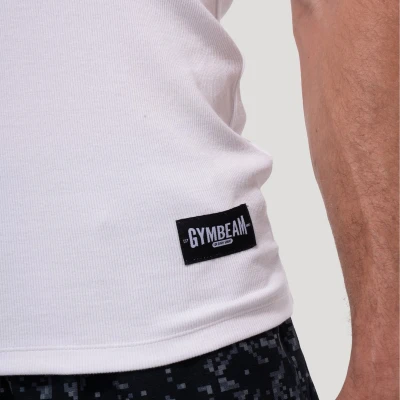 GymBeam Persistence Ribbed White pánské tílko