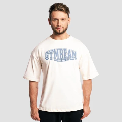 GymBeam Tričko Boxy Athletic Society Cream