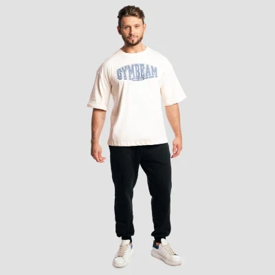 GymBeam Tričko Boxy Athletic Society Cream