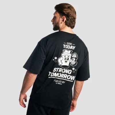 GymBeam Tričko Boxy Shaker Black