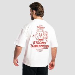 GymBeam Tričko Boxy Shaker White