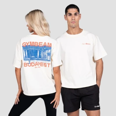 GymBeam Budapest Cream unisex tričko s krátkým rukávem