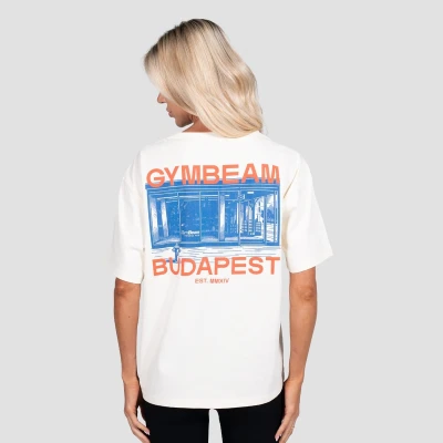 GymBeam Budapest Cream unisex tričko s krátkým rukávem