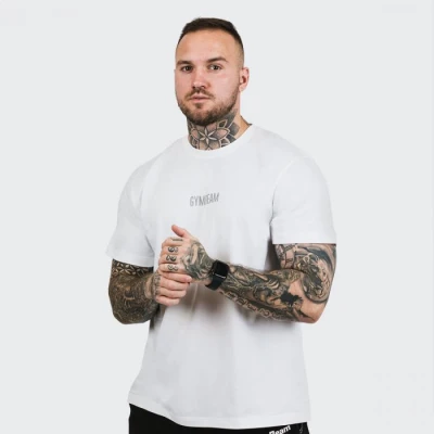 GymBeam Tričko FIT White GymBeam Tričko FIT White