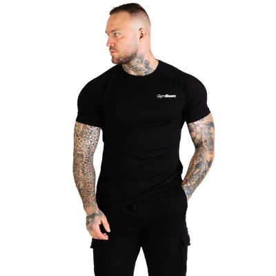 GymBeam Tričko Fitted TRN Black