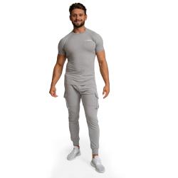 GymBeam Tričko Fitted TRN Grey