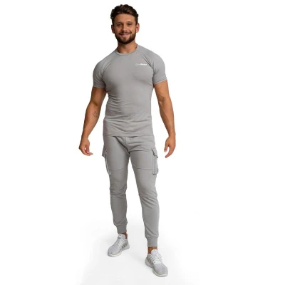 GymBeam Tričko Fitted TRN Grey