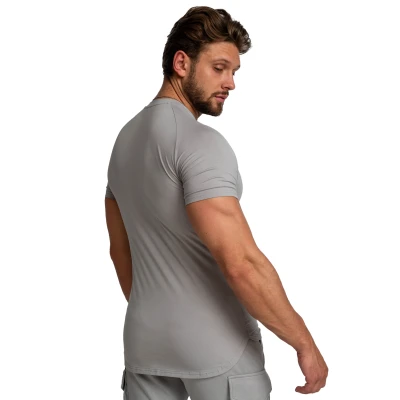 GymBeam Tričko Fitted TRN Grey